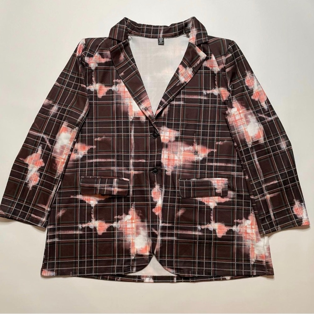 Plaid Women's Jacket - Black and Pink